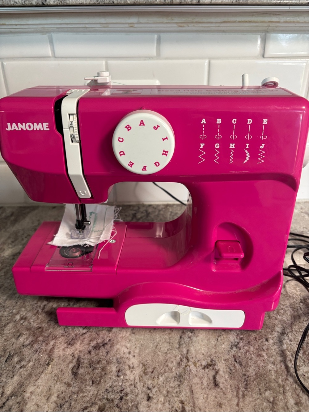 Janome New Home Sewing Machine Tickled Pink 525B W/ Manual & Extras!! Tested